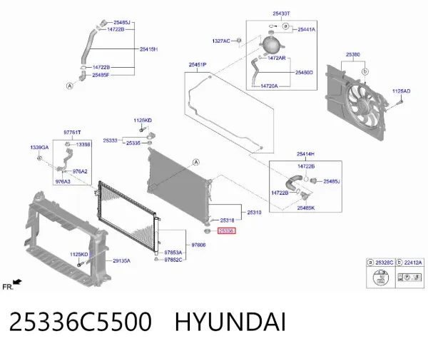 Wspornik chłodnicy dolny 25336C5500 Hyundai/Kia