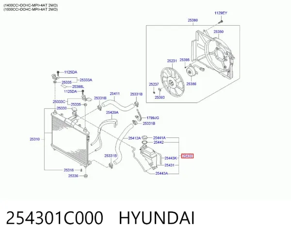 Zbiorniczek wyrównawczy układu chłodzenia Hyundai Getz 