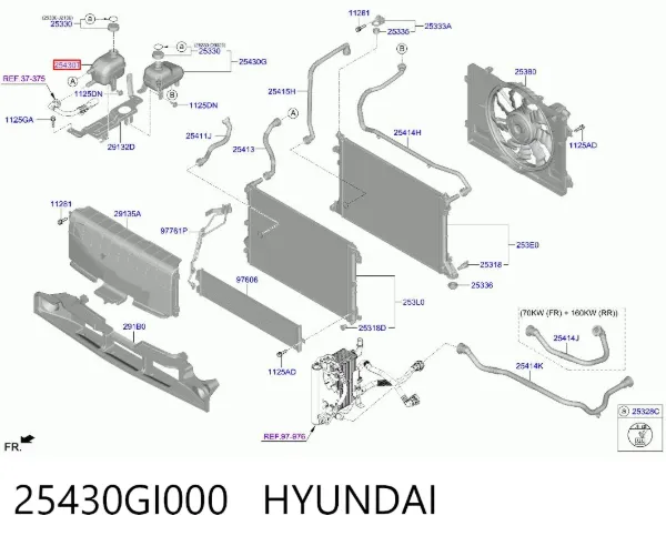 Zbiornik rozwijany układu chłodzenia inwertera 25430GI000 Hyundai/Kia