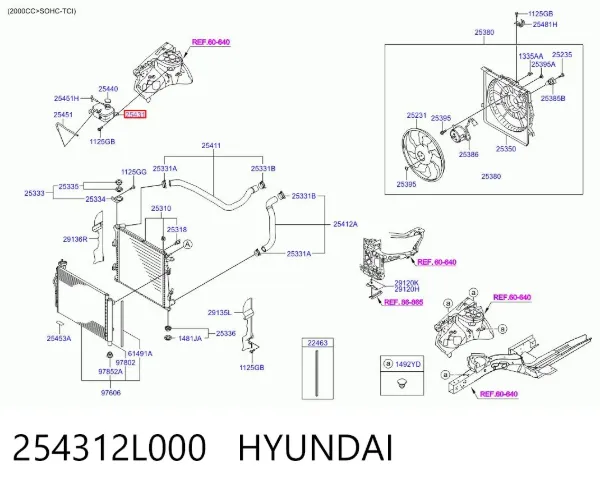 Zbiorniczek wyrównawczy układu chłodzenia 254312L000 Hyundai/Kia