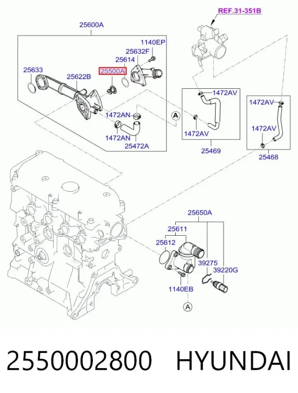 Termostat 2550002800 Hyundai/Kia
