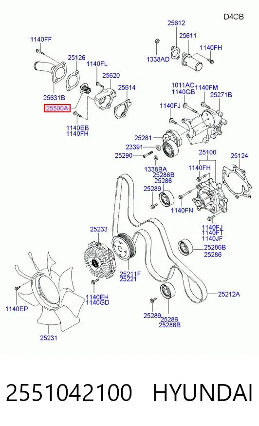 Termostat 2551042100 Hyundai/Kia