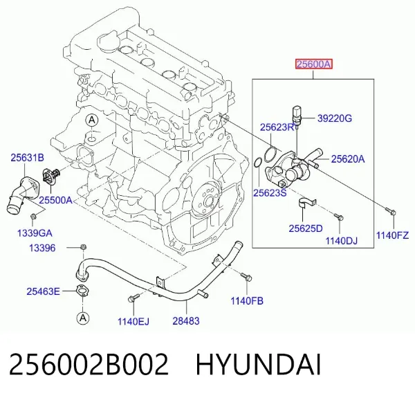 Obudowa termostatu 256002B002 Hyundai/Kia