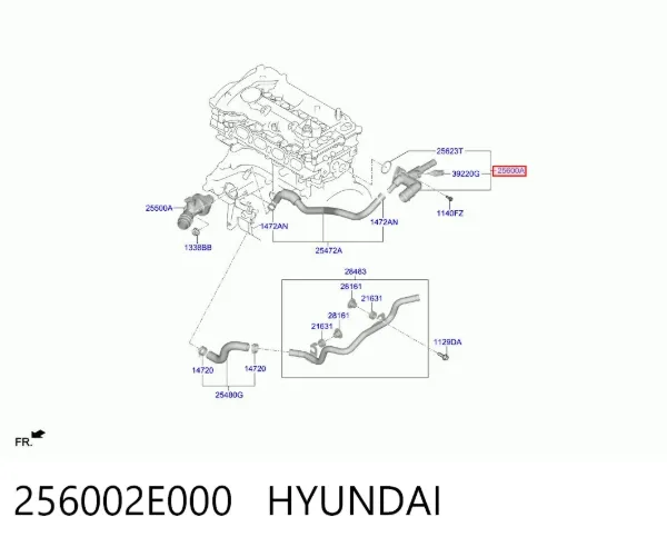 Obudowa termostatu 256002E000 Hyundai/Kia