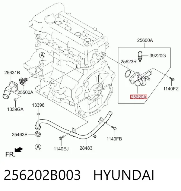 Obudowa termostatu 256202B003 Hyundai/Kia
