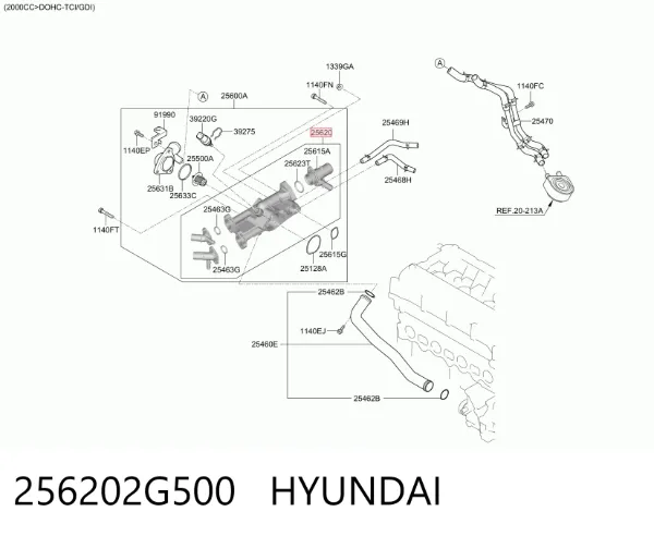 Obudowa termostatu Hyundai Santa Fe III