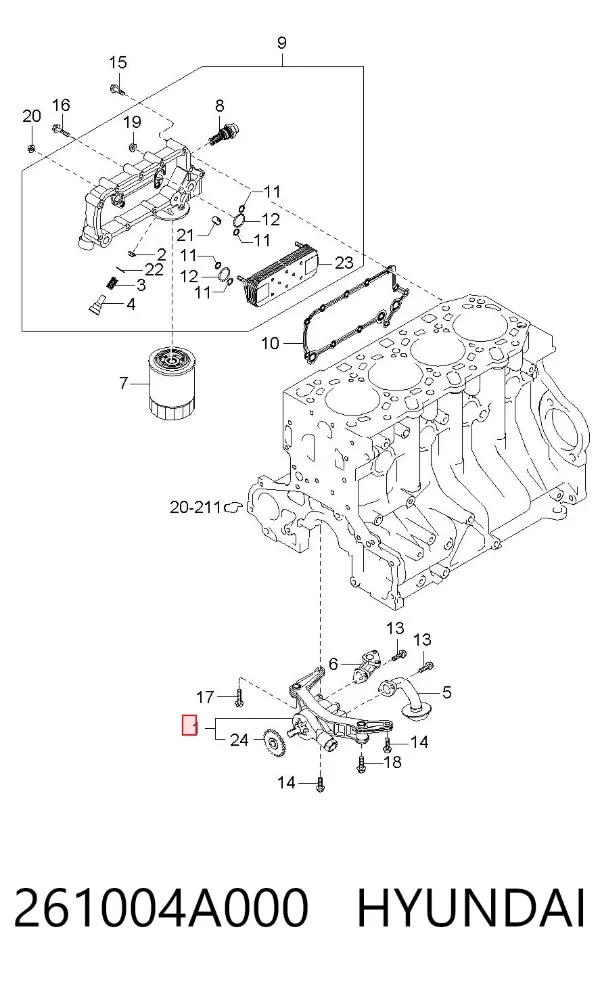 Pompa oleju 261004A000 Hyundai/Kia