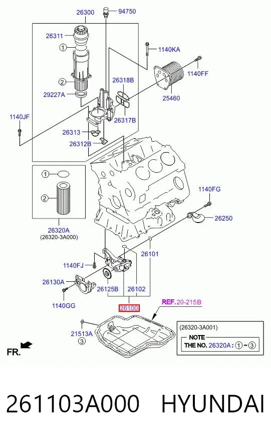 Pompa oleju 261103A000 Hyundai/Kia