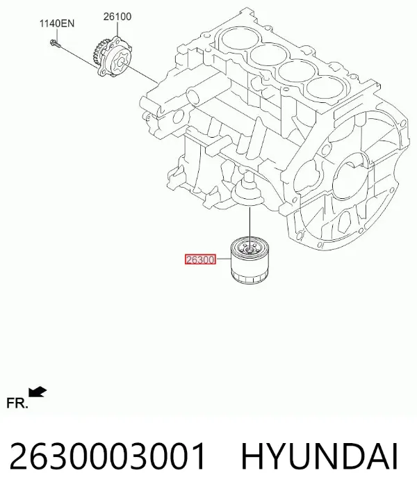 Filtr oleju 2630003001 Hyundai/Kia