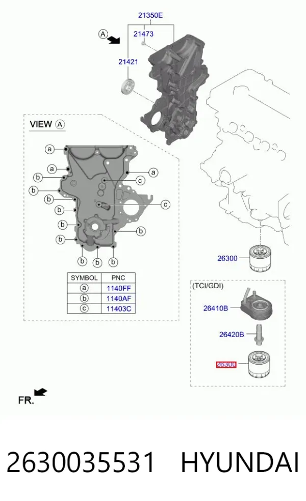 Filtr oleju 2630035531 Hyundai/Kia