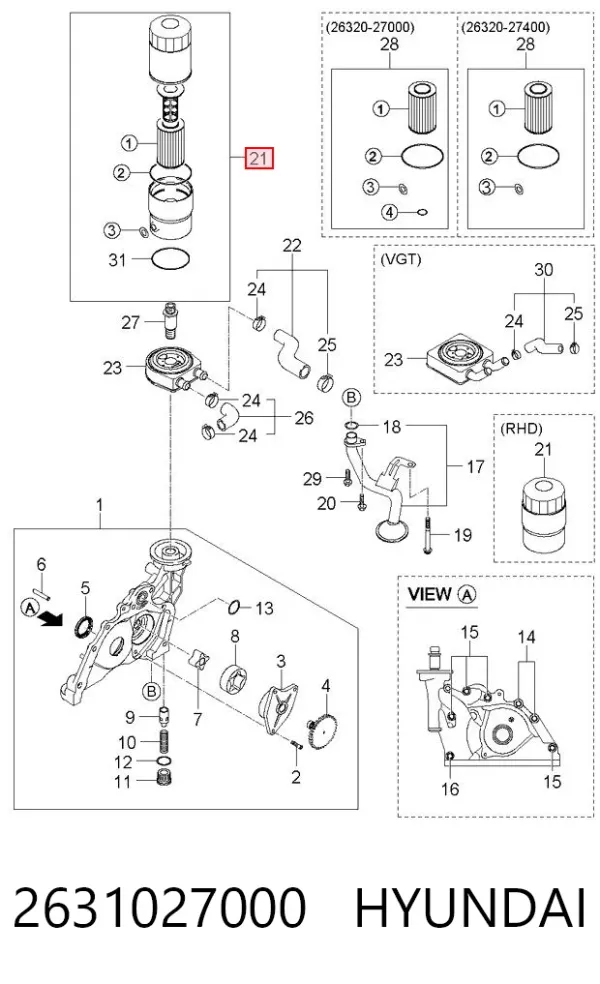 Filtr oleju 2631027000 Hyundai/Kia