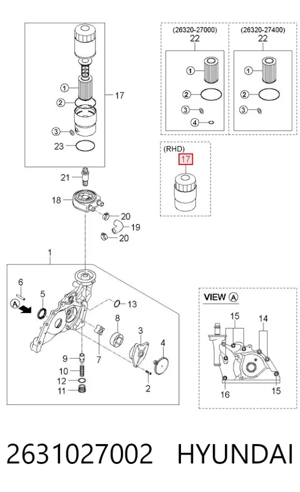 Filtr oleju 2631027002 Hyundai/Kia