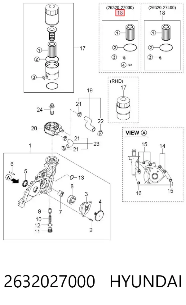 Filtr oleju 2632027000 Hyundai/Kia