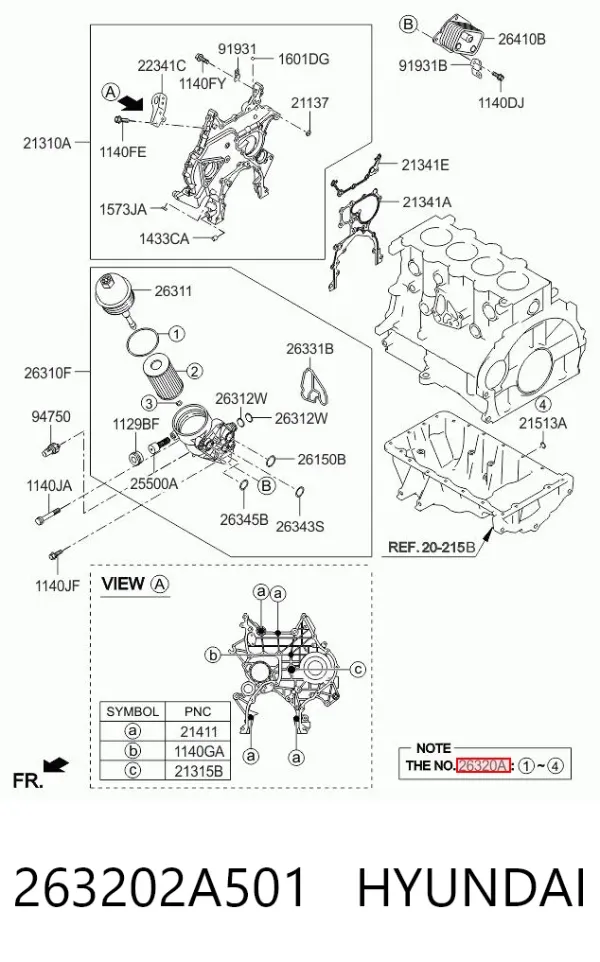 Filtr oleju 263202A501 Hyundai/Kia