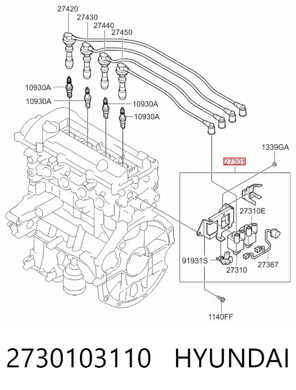 Cewka zapłonowa 2730103110 Hyundai/Kia