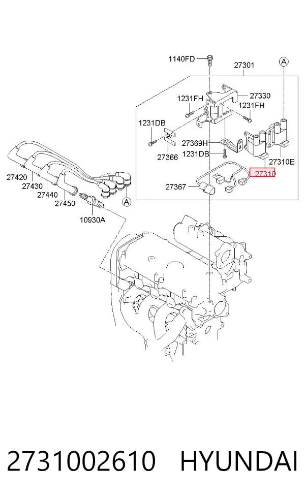 Cewka zapłonowa 2731002610 Hyundai/Kia