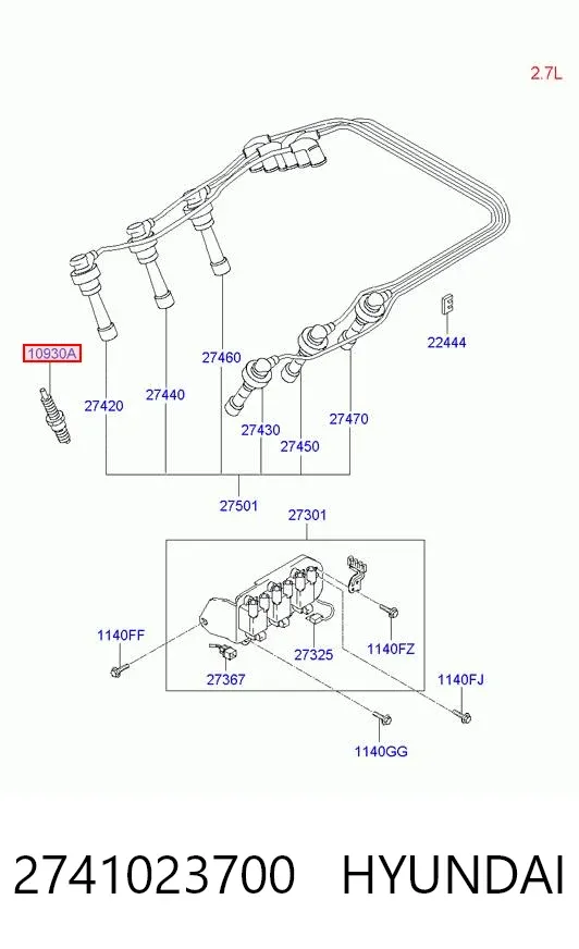 Świeca zapłonowa 2741023700 Hyundai/Kia