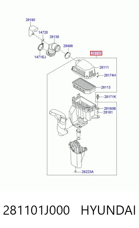 Obudowa filtra powietrza Hyundai I20 I