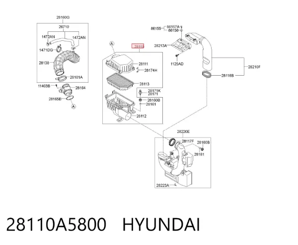 Obudowa filtra powietrza 28110A5800 Hyundai/Kia