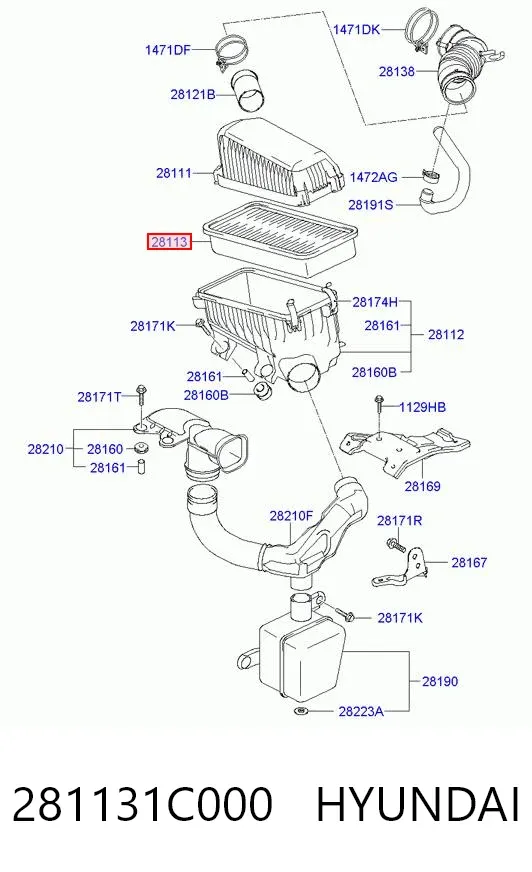 Filtr powietrza 281131C000 Hyundai/Kia