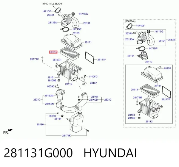 Filtr powietrza 281131G000 Hyundai/Kia