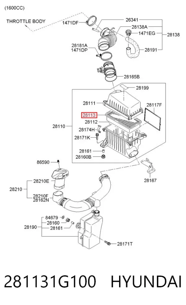 Filtr powietrza 281131G100 Hyundai/Kia