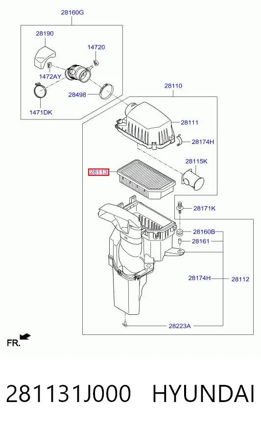 Filtr powietrza 281131J000 Hyundai/Kia