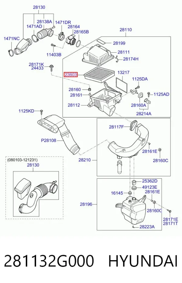 Filtr powietrza 281132G000 Hyundai/Kia