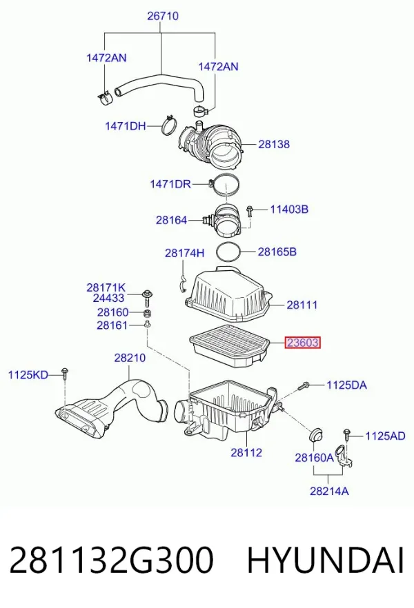 Filtr powietrza 281132G300 Hyundai/Kia