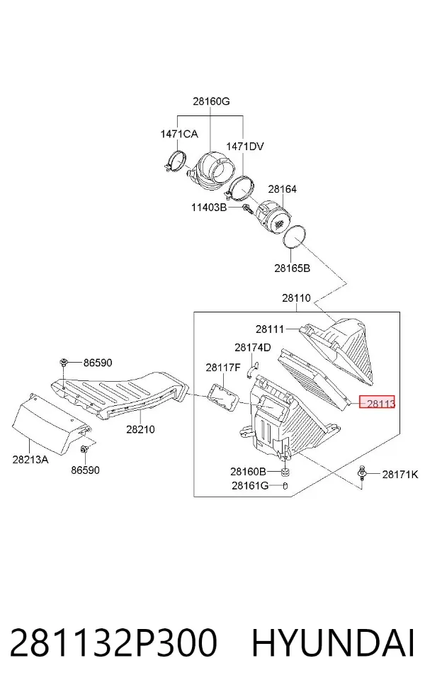 Filtr powietrza 281132P300 Hyundai/Kia