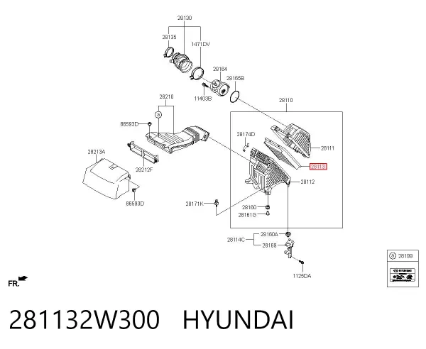 Filtr powietrza 281132W300 Hyundai/Kia