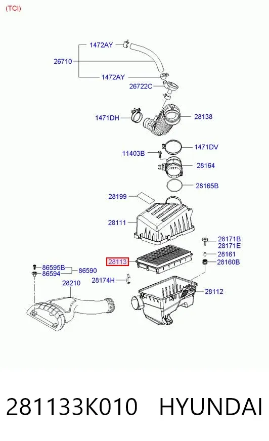 Filtr powietrza 281133K010 Hyundai/Kia