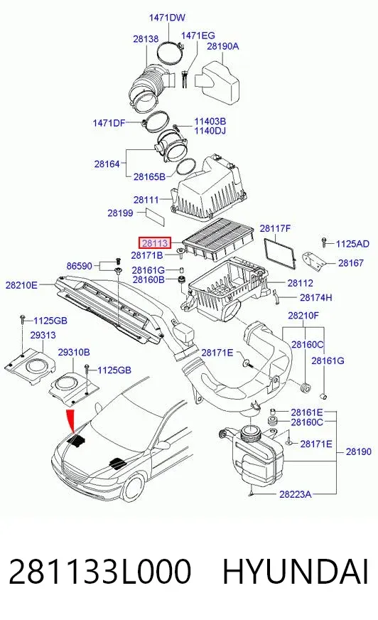Filtr powietrza 281133L000 Hyundai/Kia