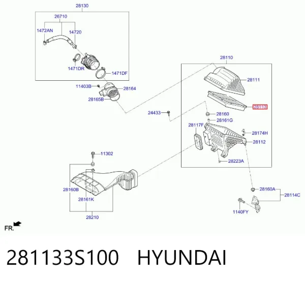 Filtr powietrza 281133S100 Hyundai/Kia