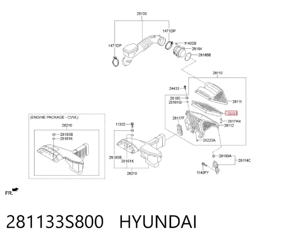 Filtr powietrza 281133S800 Hyundai/Kia