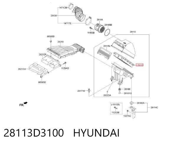 Filtr powietrza 28113D3100 Hyundai/Kia