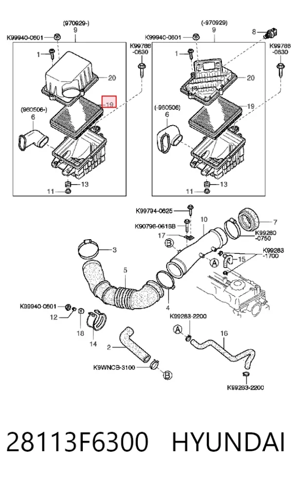 Filtr powietrza 28113F6300 Hyundai/Kia