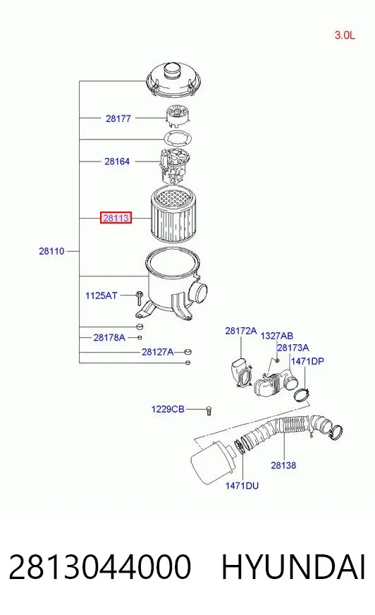 Filtr powietrza 2813044000 Hyundai/Kia