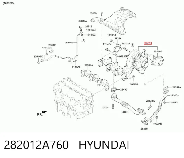 Turbina 282012A760 Hyundai/Kia