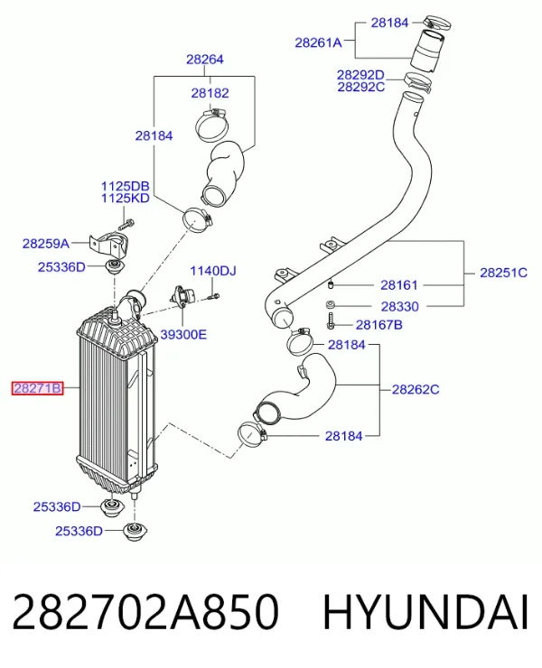Chłodnica intercoolera 282702A850 Hyundai/Kia