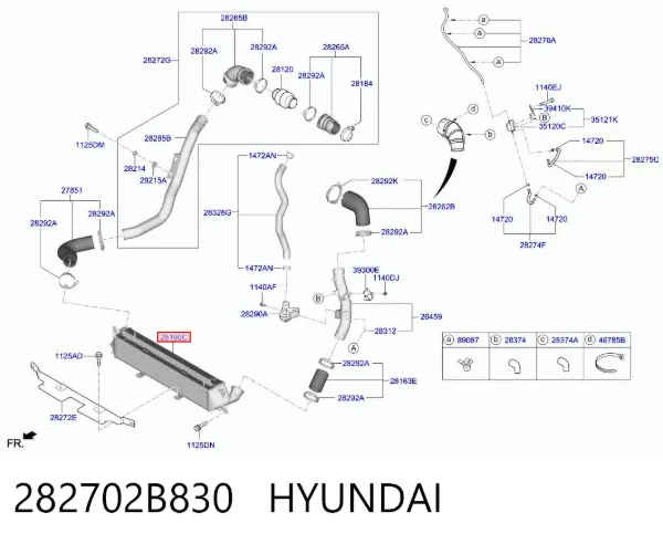 Chłodnica intercoolera 282702B830 Hyundai/Kia