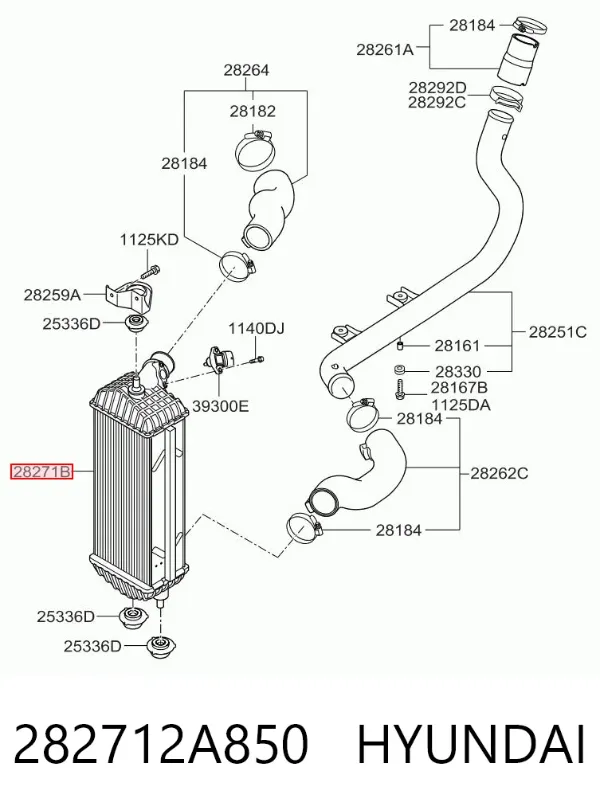 Chłodnica intercoolera 282712A850 Hyundai/Kia