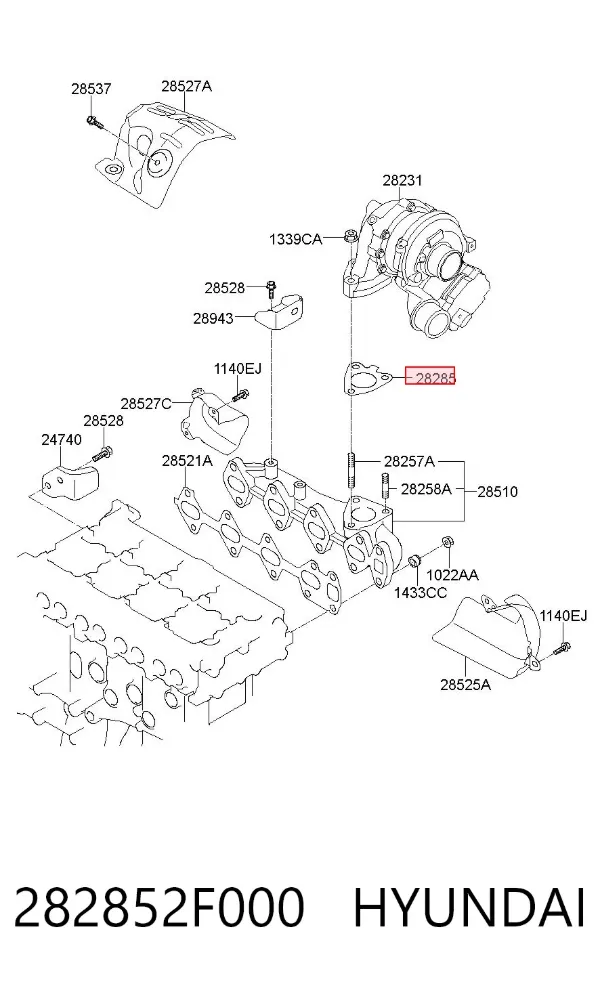 Uszczelka turbiny spalin, wlot 282852F000 Hyundai/Kia