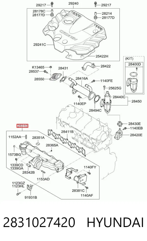 Kolektor ssący Hyundai Sonata V