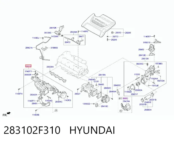 Kolektor ssący 283102F310 Hyundai/Kia