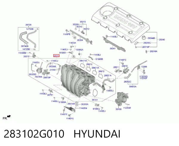 Kolektor ssący 283102G010 Hyundai/Kia