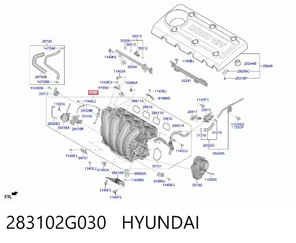 Kolektor ssący 283102G030 Hyundai/Kia