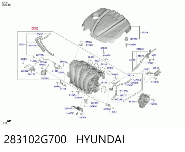 Kolektor ssący 283102G700 Hyundai/Kia