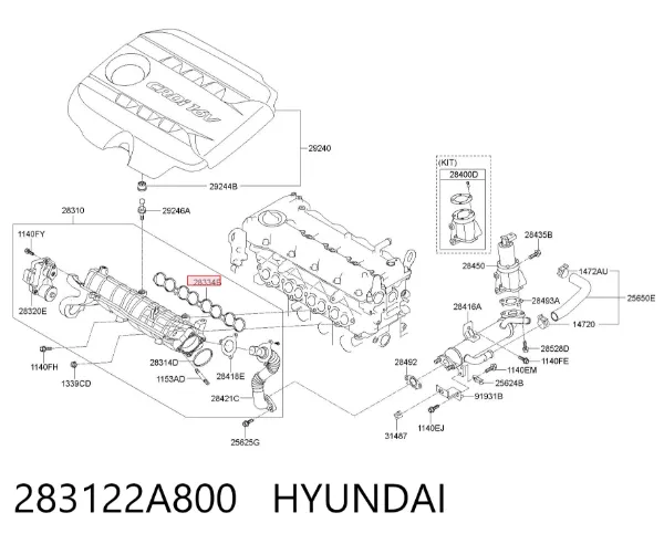 Uszczelka kolektora ssącego 283122A800 Hyundai/Kia