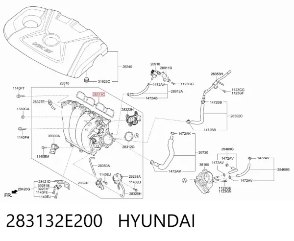 Uszczelka kolektora ssącego 283132E200 Hyundai/Kia